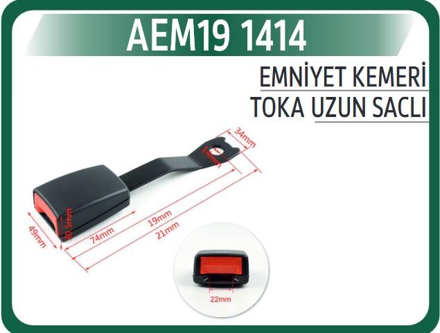 AEM19 1414 EMNİYET KEMERİ TOKASI UZUN SACLI