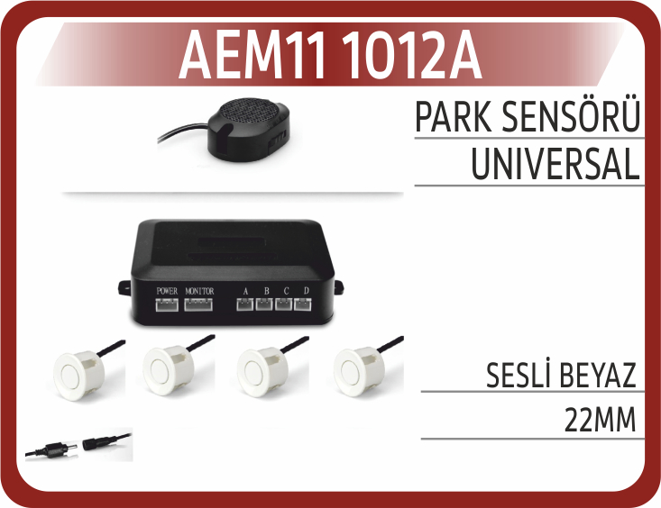 PARK SENSÖRÜ SESLİ BEYAZ 22MM