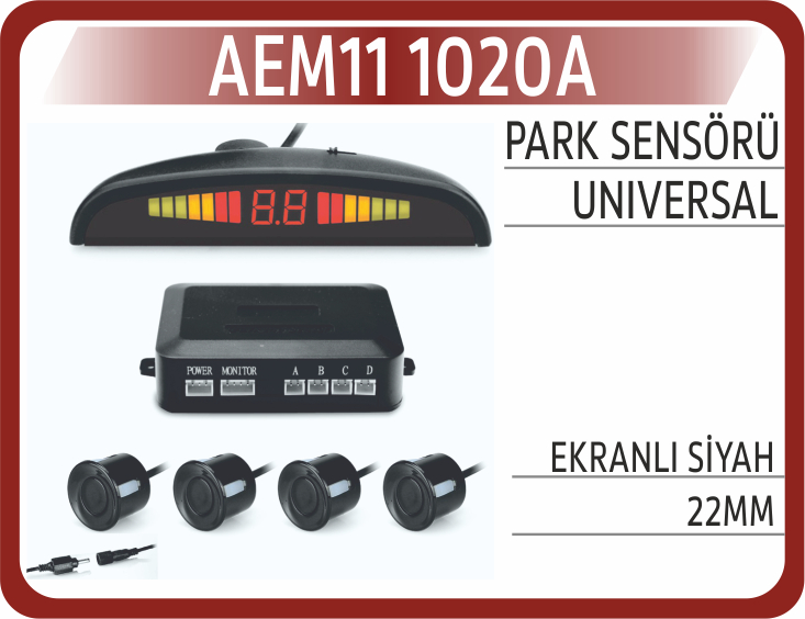 PARK SENSÖRÜ EKRANLI SİYAH 22MM