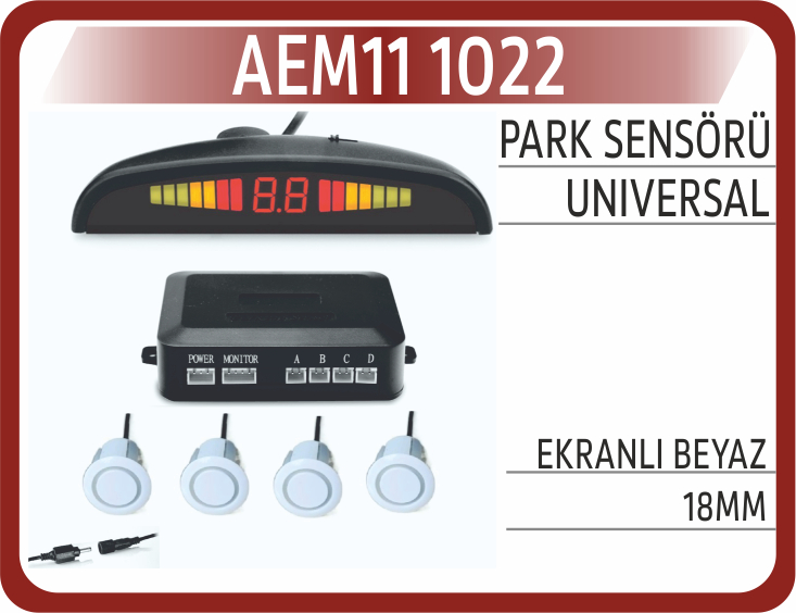 PARK SENSÖRÜ EKRANLI BEYAZ 18MM
