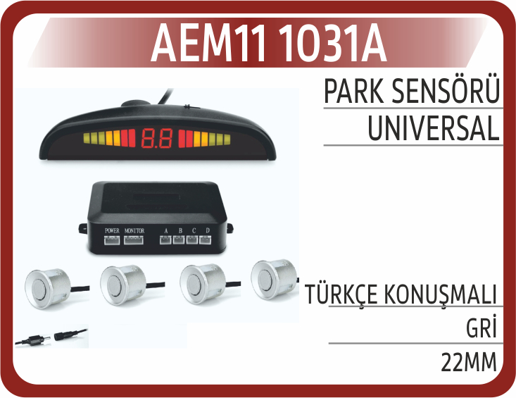 PARK SENSÖRÜ TÜRKÇE KONUŞMALI GRİ 22MM