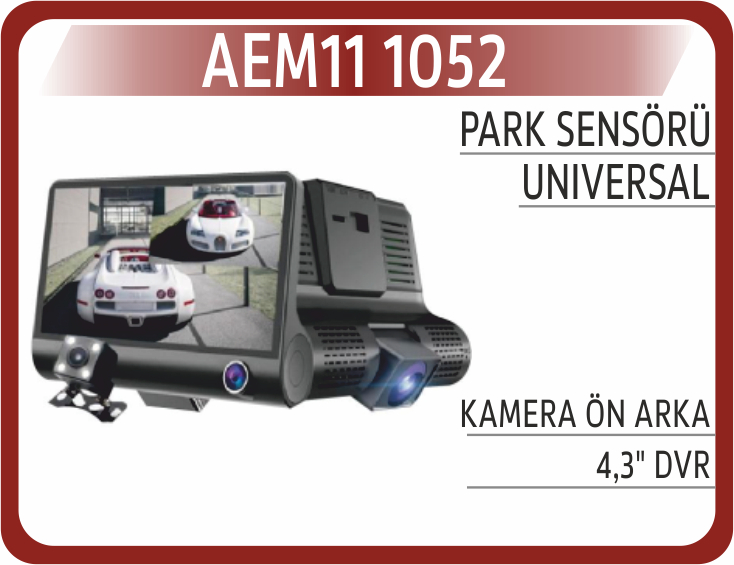 EKRAN (MONITOR) 4,0’’ LCD + 3 KAMERA DVR KAYITLI