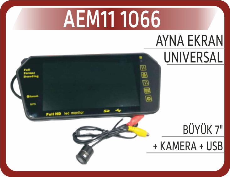 EKRAN (AYNA BÜYÜK ) 7,0’’  +USB+BT+MP5