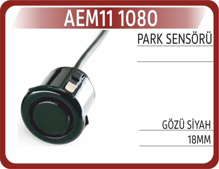 PARK SENSÖRÜ GÖZÜ SİYAH 18MM