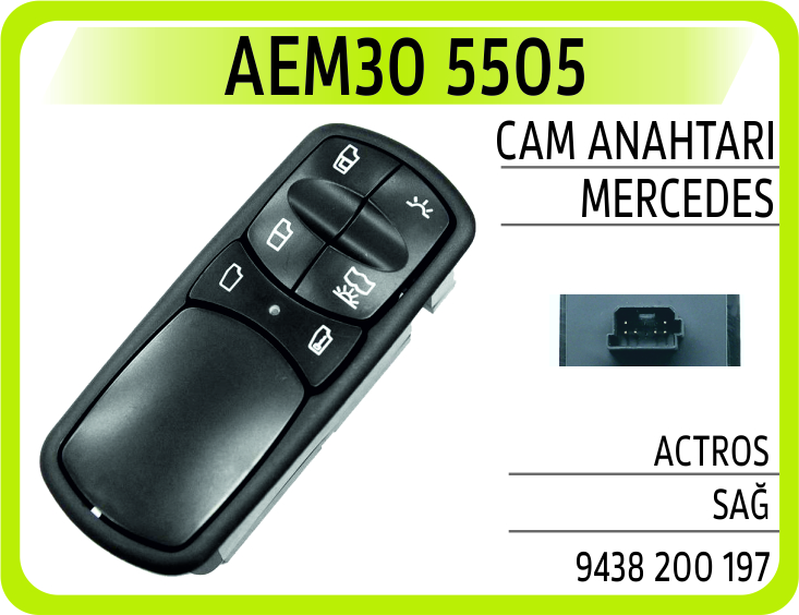 AEM30 5505 CAM ANAHTARI MERCEDES ACTROS SAĞ