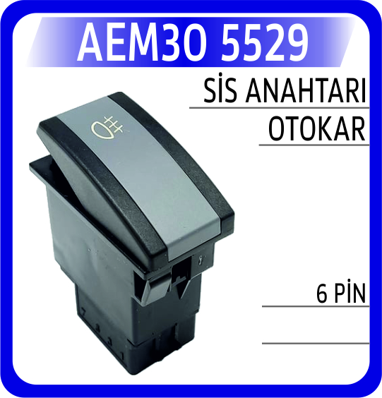 AEM30 5529 Flaşör Anahtarı Fıat Traktör