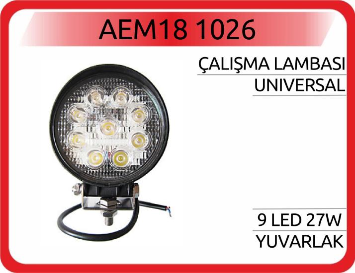 ÇALIŞMA LAMBASI 9 LED 27W YUVARLAK